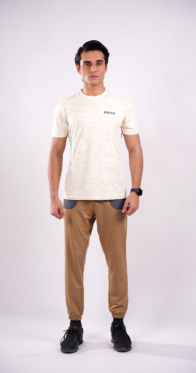 Texture Performance Beige Tee