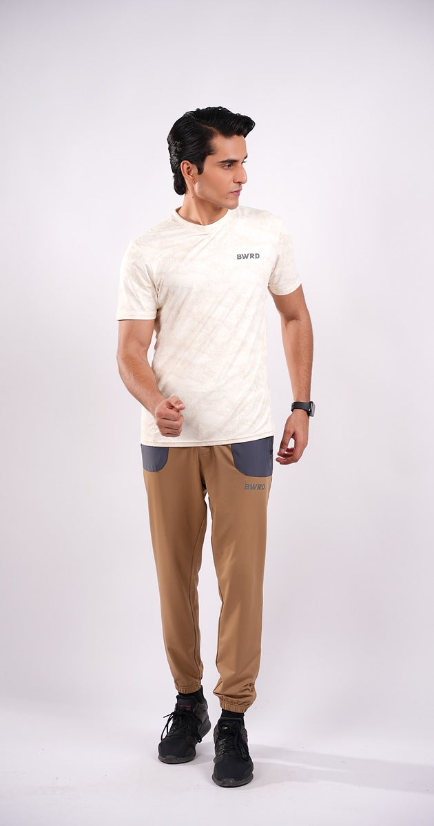 Texture Performance Beige Tee
