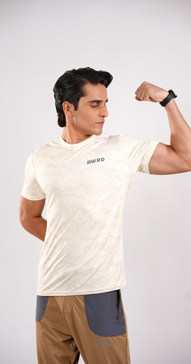 Texture Performance Beige Tee